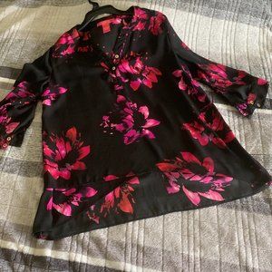 Catherine Malandrino Flowery Blouse Medium